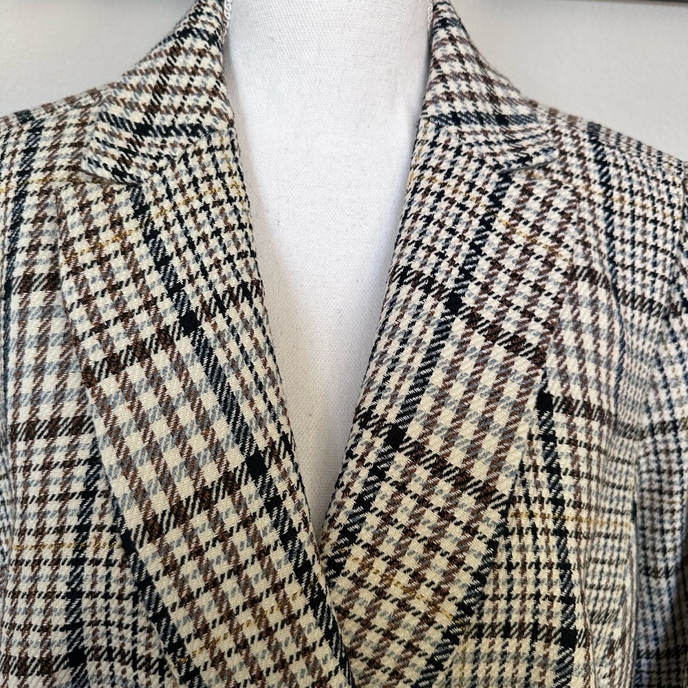 NWT Talbots Double Breasted Houndstooth Blazer Jacket - Size 14W - Picture 5 of 8
